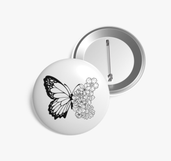 Lepke-virág kitűző