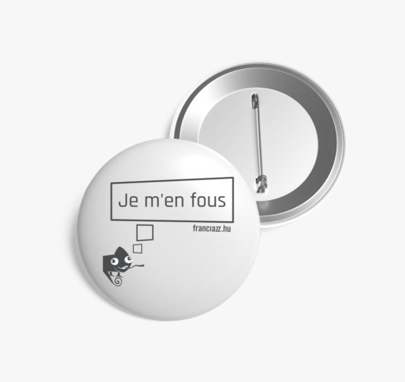 Nem érdekel! szürke feliratú kitűző