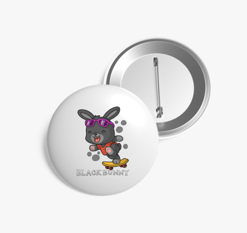 Fekete nyuszis kitűző