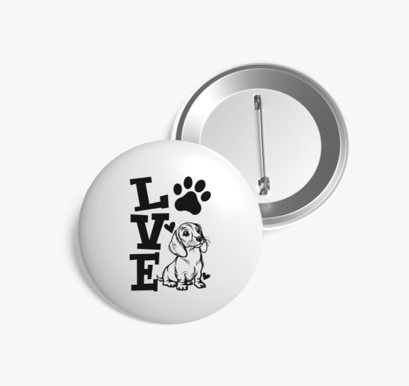 Tacsi Love tacskó kitűző