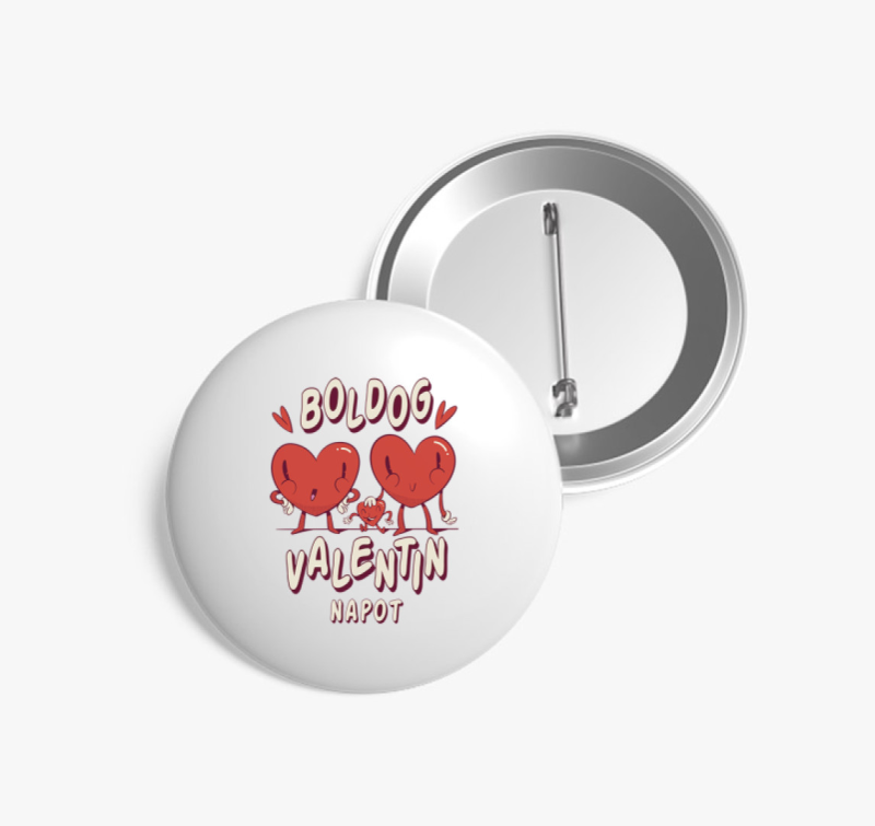 Szívecskés Valentin napi kitűző