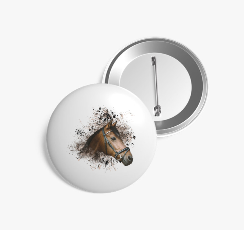 Barna ló arckép kitűző