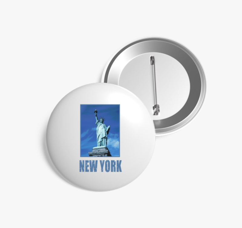 New York kék  kitűző