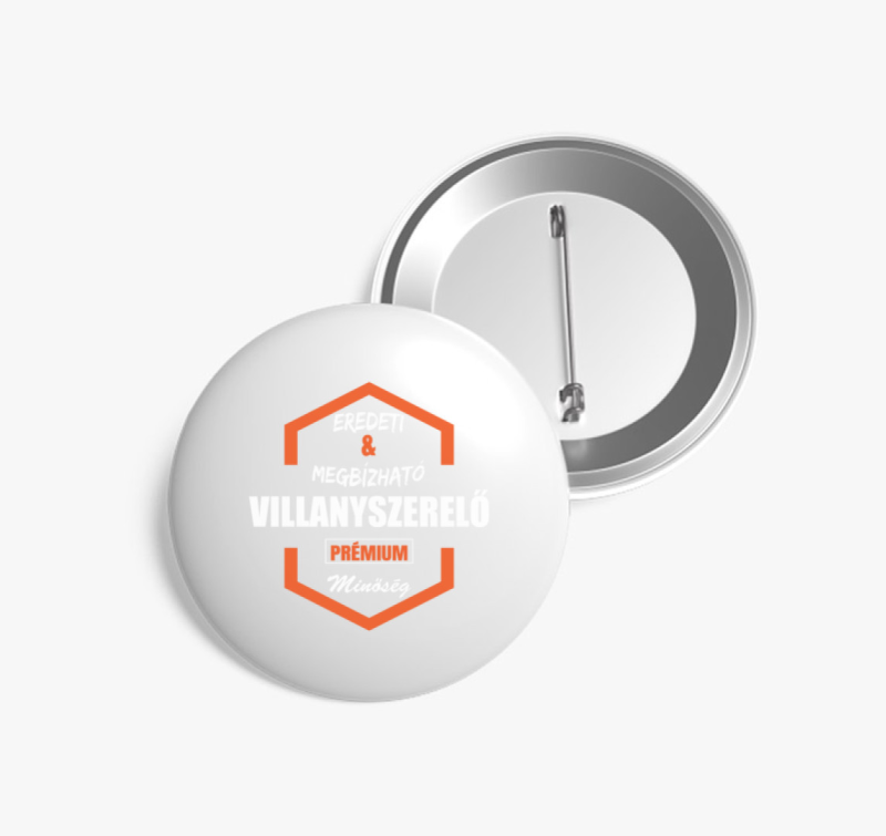 Eredeti és megbízható villanyszerelő prémium minőség kitűző