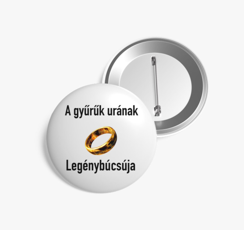 Gyűrűk ura legénybúcsú kitűző
