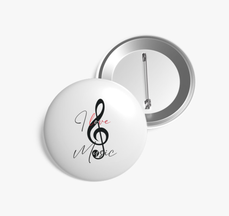 I love music kitűző