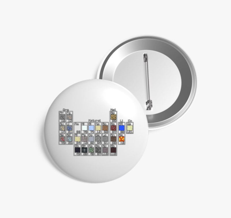 Minecraft periódusos rendszer kitűző