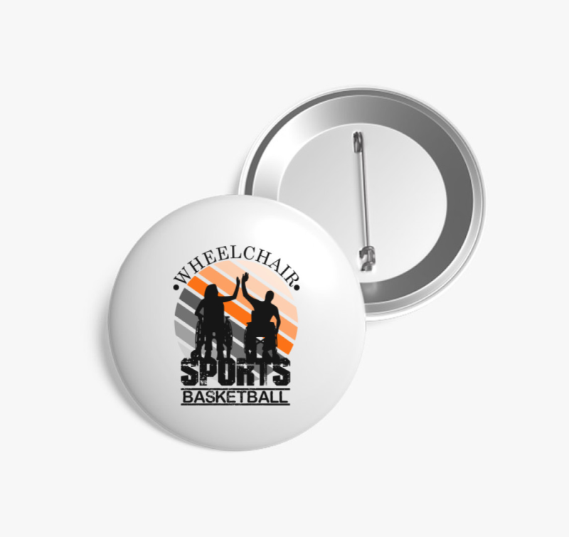 Kerekesszékben sport basketball kitűző