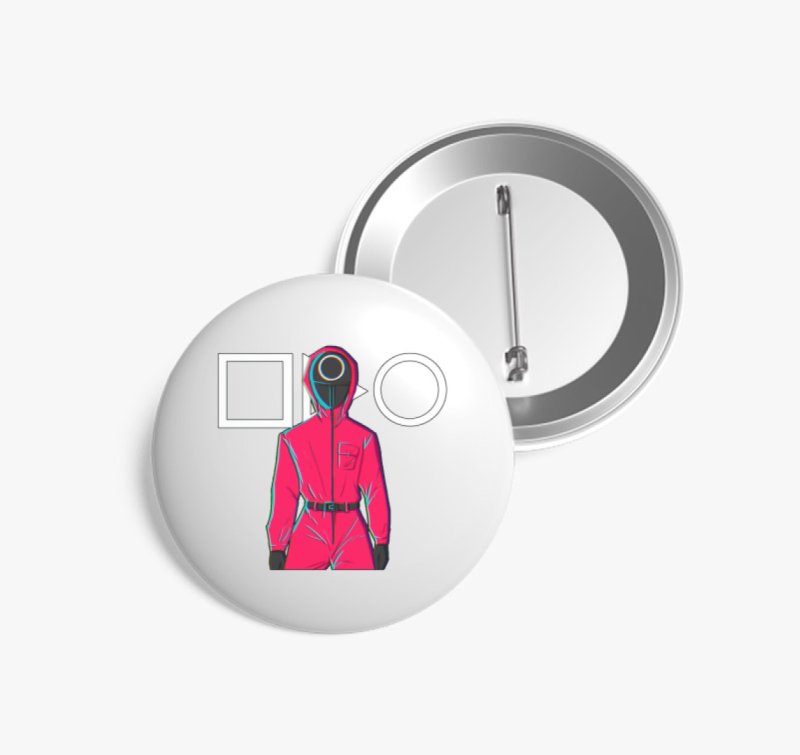 Squid Game őr art kitűző