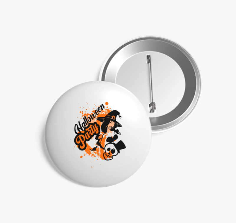 Halloween party mintás kitűző