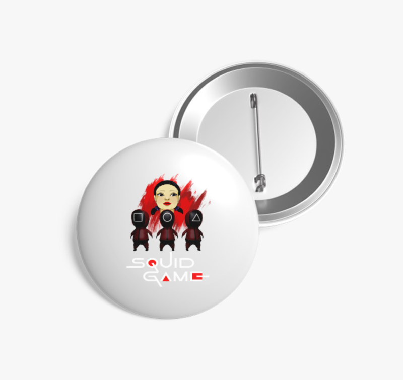 Squid Game poster style kitűző