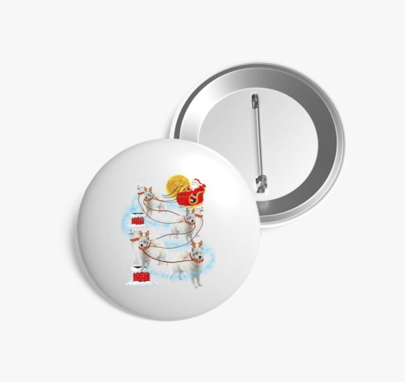 Mikulás kutyaszánon kitűző