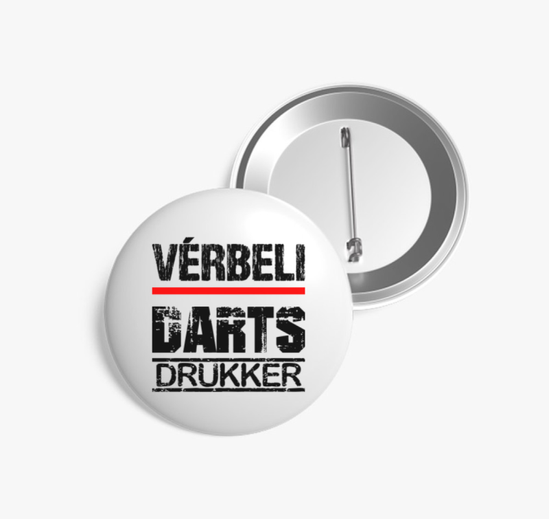 Vérbeli darts drukker kitűző