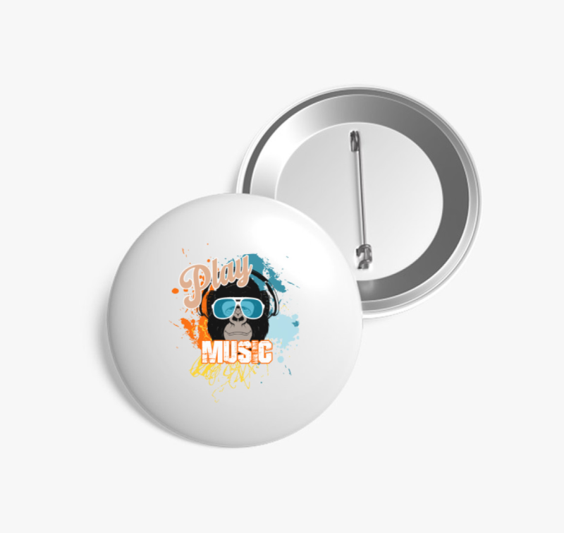 Zene gorilla kitűző