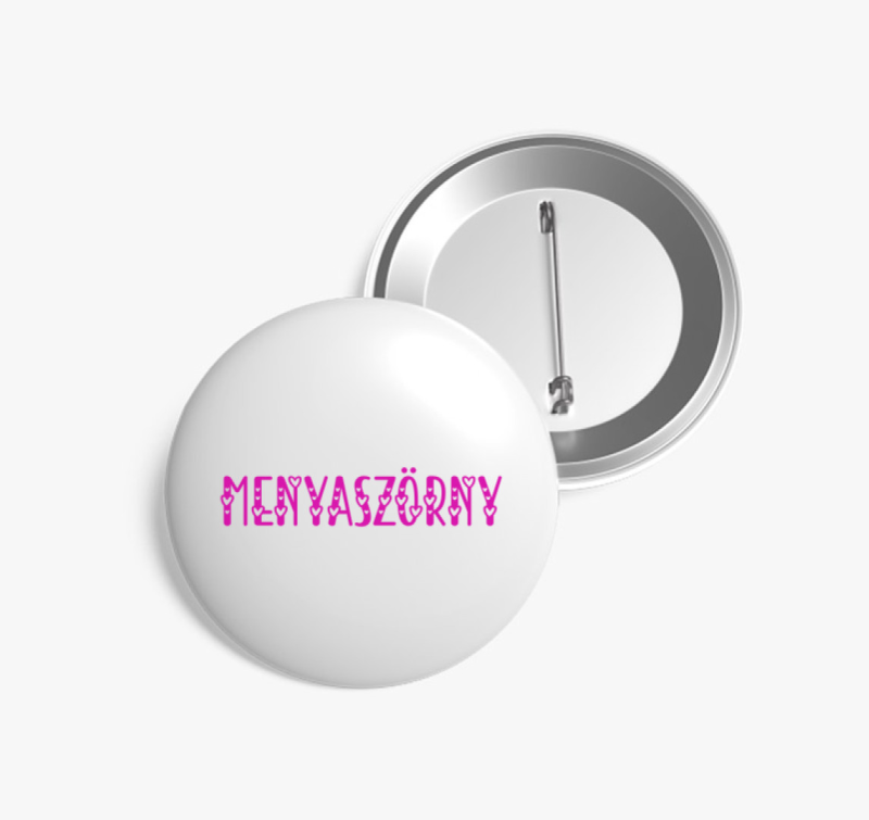 Menyaszörny pink kitűző