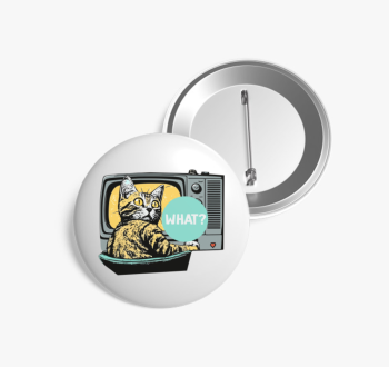 Macska WHAT kitűző