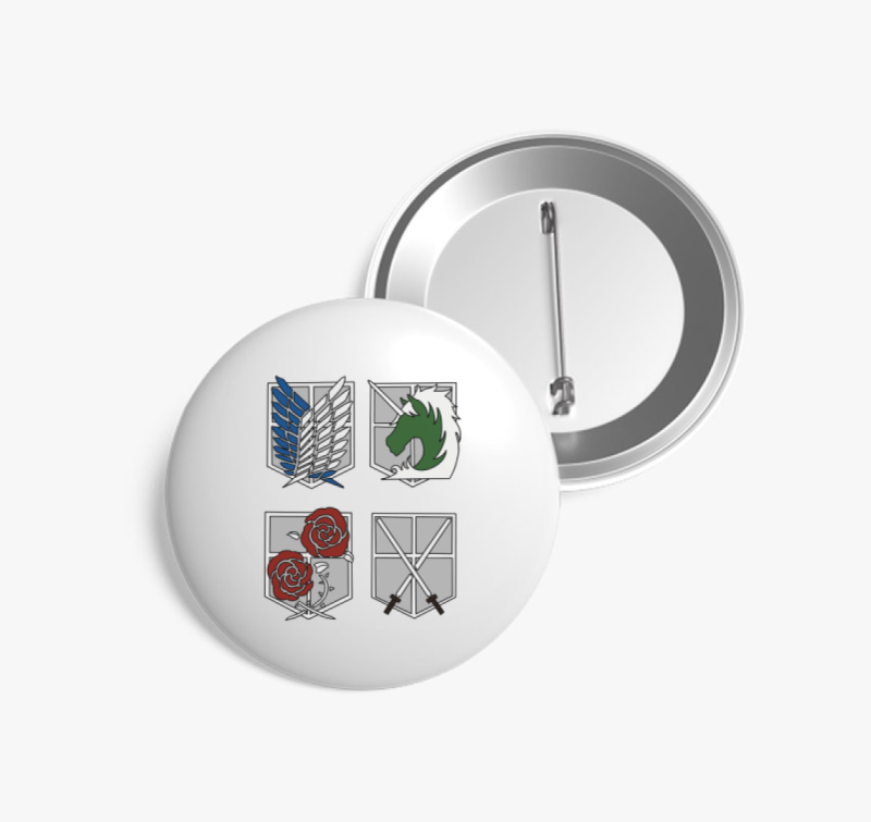 Attack on Titan címerek kitűző