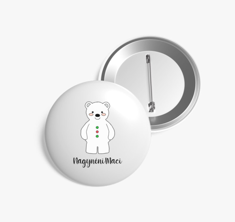 Nagynéni maci karácsonyi kitűző