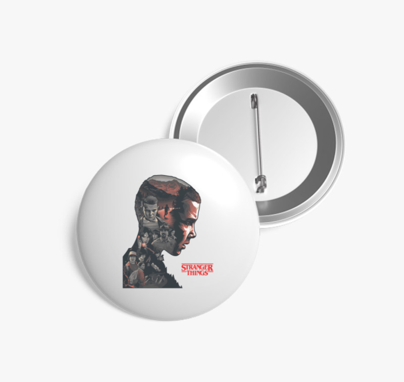 Stranger Things sziluett kitűző