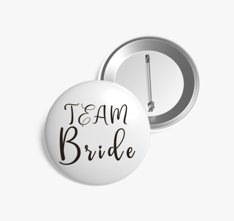 TEAM Bride fekete kitűző