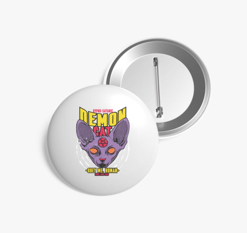 Démon macska kitűző