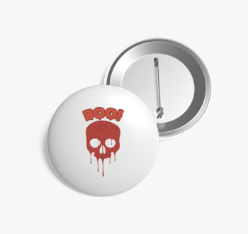 Boo red skull kitűző