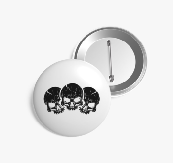 3 black skulls kitűz