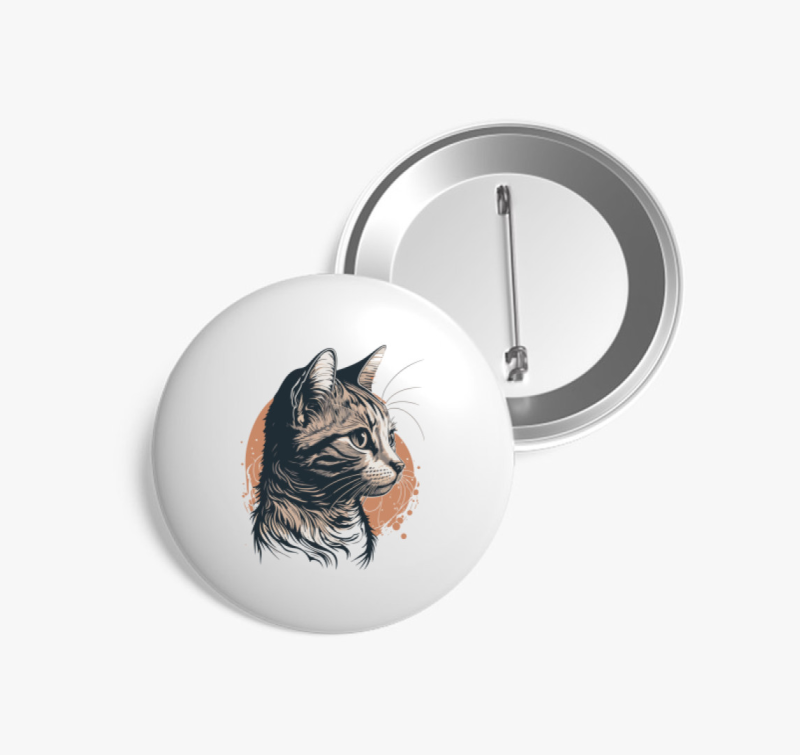 Aranyos cica kitűző