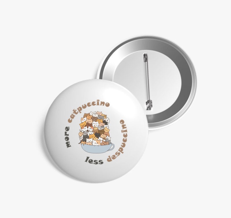 More catpuccino kitűző