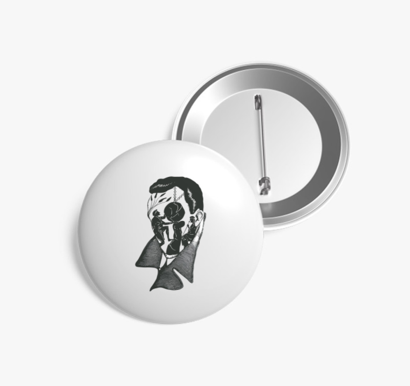 Arc sziluett kitűző