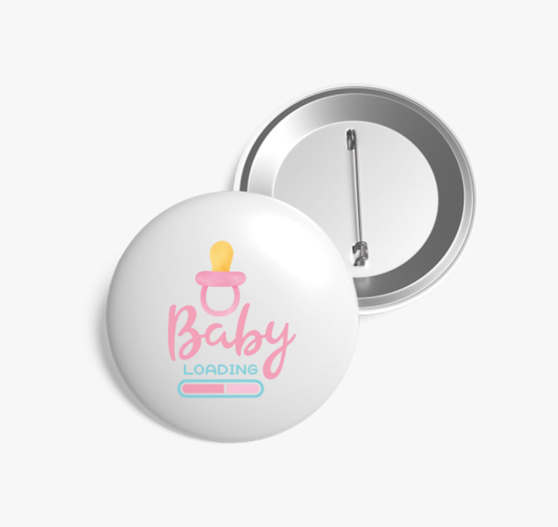 Baby loading rózsaszín kitűző