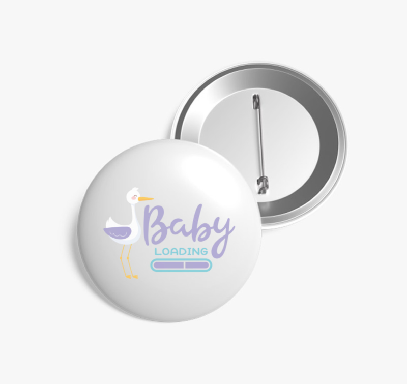 Baby loading gólyás kitűző