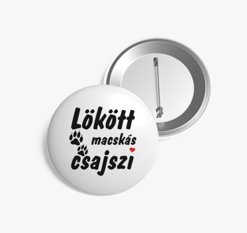 Lökött macskás csajszi kitűző