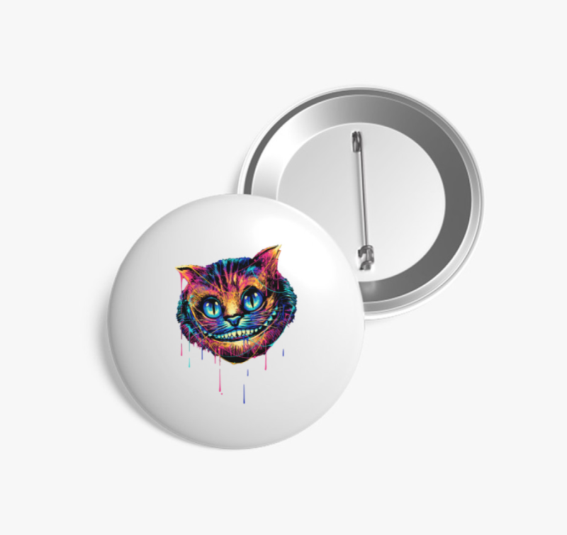 Colorful cat face kitűző