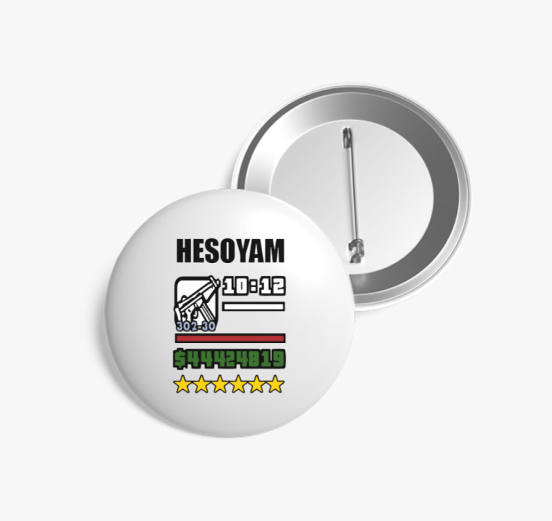 Hesoyam GTA kitűző