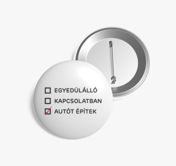 Autót építek kitűző