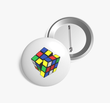 Rubik kockás kitűző