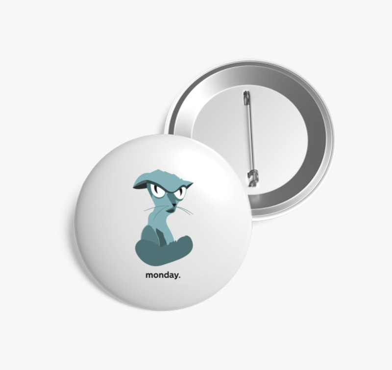 Morcos macska - hétfőkre kitűző