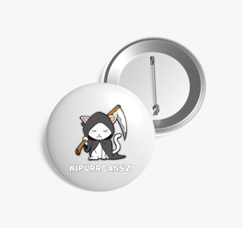 Kaszás macska kitűző