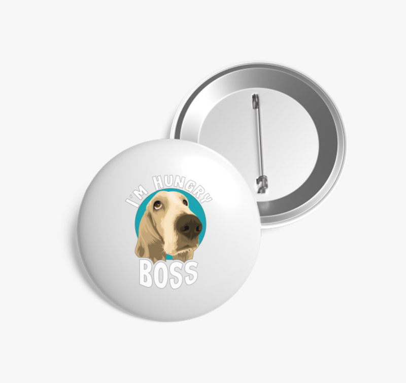 Éhes kutyás kitűző