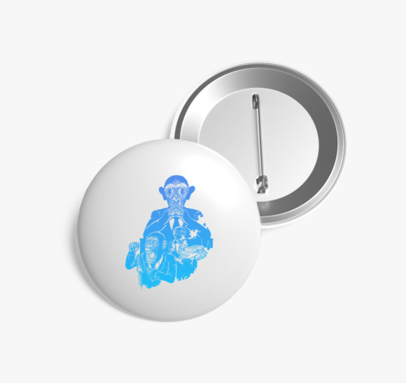 Nem hall, nem lát, nem beszél majmos kitűző