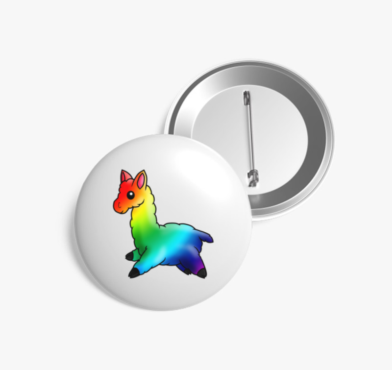 Szivárványos Láma kitűző