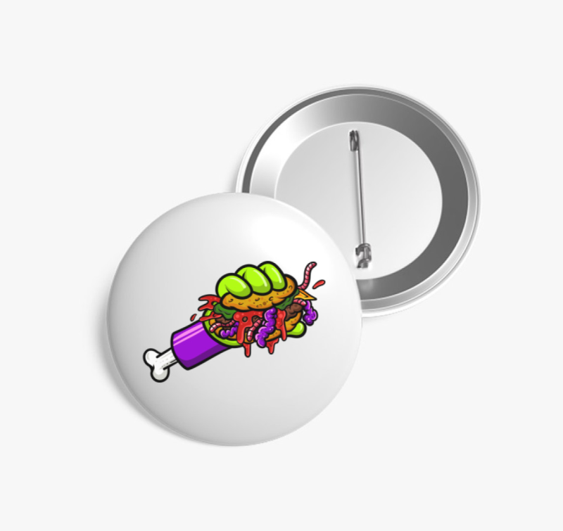 Zombi burgeres kitűző