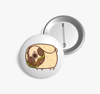 Mopsz burrito kitűző