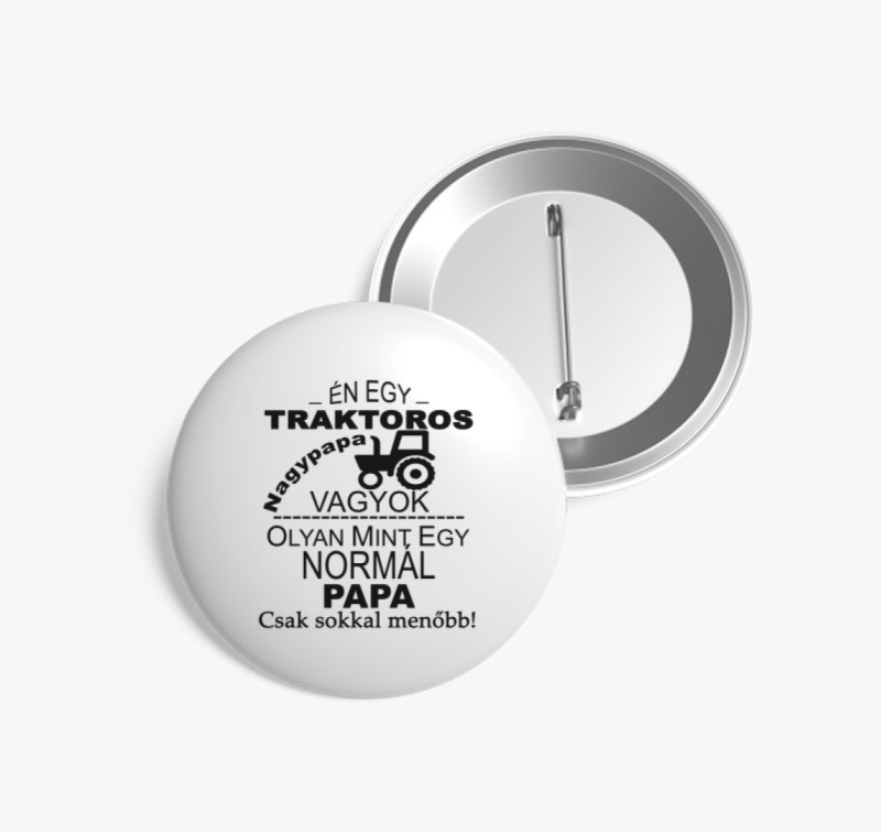 Traktoros papa kitűző