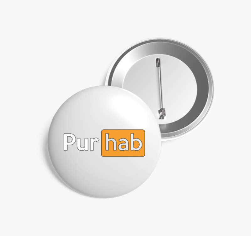 Porn hub... ööö mármint Pur-hab kitűző 