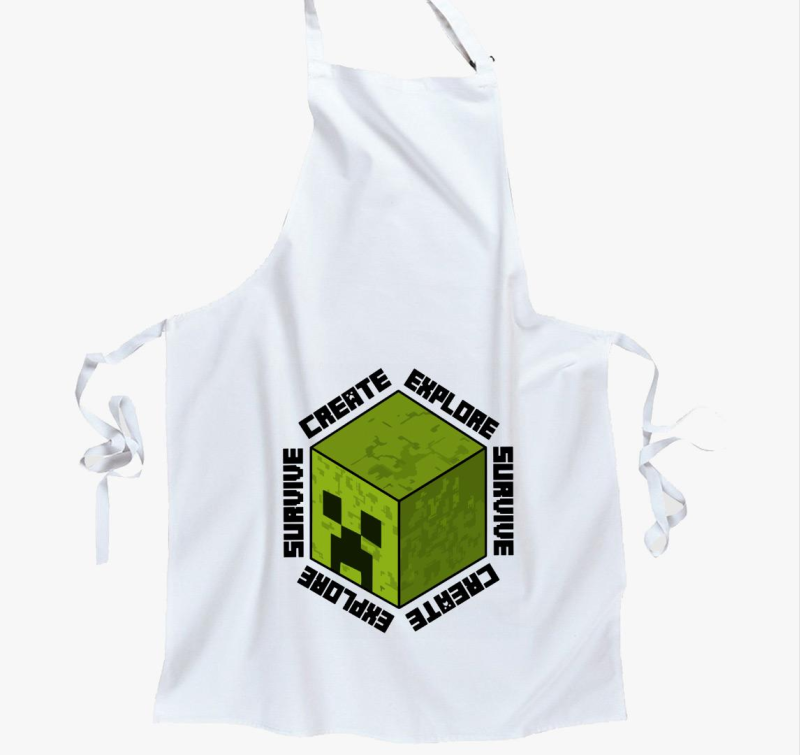 Minecraft create explore survive kötény