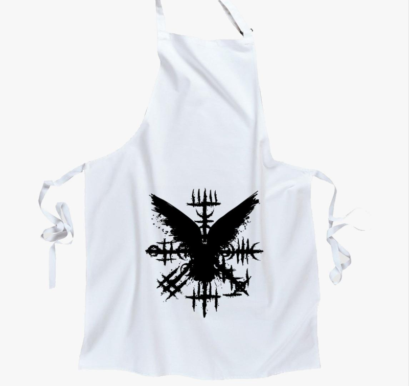 Black Grunge Raven Viking Symbol kötény
