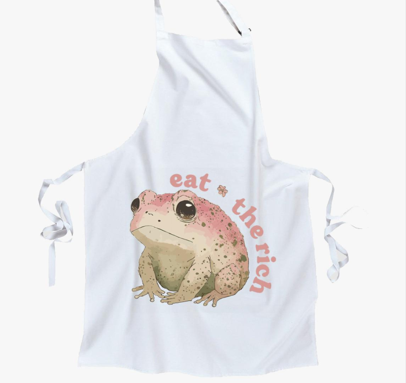 Eat the rich pink béka kötény