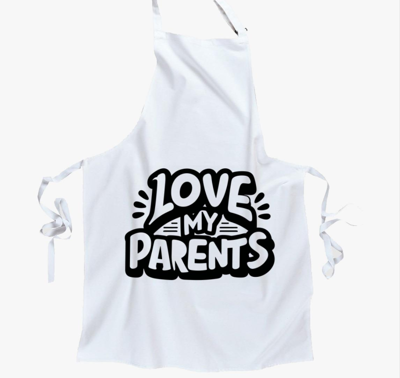 Love my Parents fekete kötény
